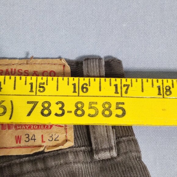 Levi's 514 corduroy pants slim straight men's size W34 brown - Picture 12 of 14